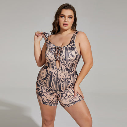 One-Piece Women Curvy Wokrout Rompers Wholesale Plus Size Clothing