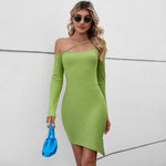 Sexy Strap Slim Irregular Hip Long Sleeve Bodycon Dress Wholesale Dresses SDN538018