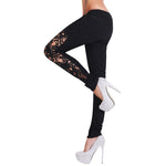 Women Hollow Lace Stitching Wholesale Jeans In Bulk