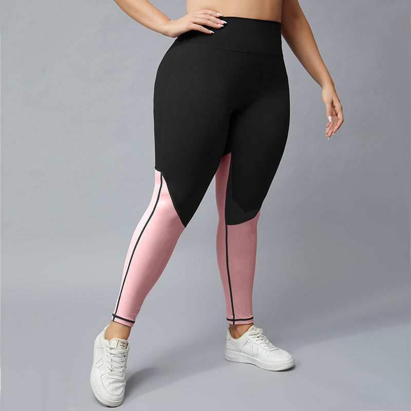 Fitness Colorblock Yoga Women Seamless Curvy Leggings Wholesale Plus Size Clothing