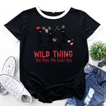 Letter & Skull Print Short Sleeve Round Neck Tops Casual Wholesale Women'S T Shirts
