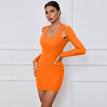 Sexy Off-Shoulder Long-Sleeve Bag Hip Bodycon Mini Dress Wholesale Dresses SDN538007