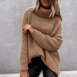 Long Sleeve Turtleneck Pullover Knitted Sweater Wholesale Clothing