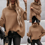 Long Sleeve Turtleneck Pullover Knitted Sweater Wholesale Clothing