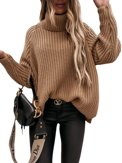 Long Sleeve Turtleneck Pullover Knitted Sweater Wholesale Clothing