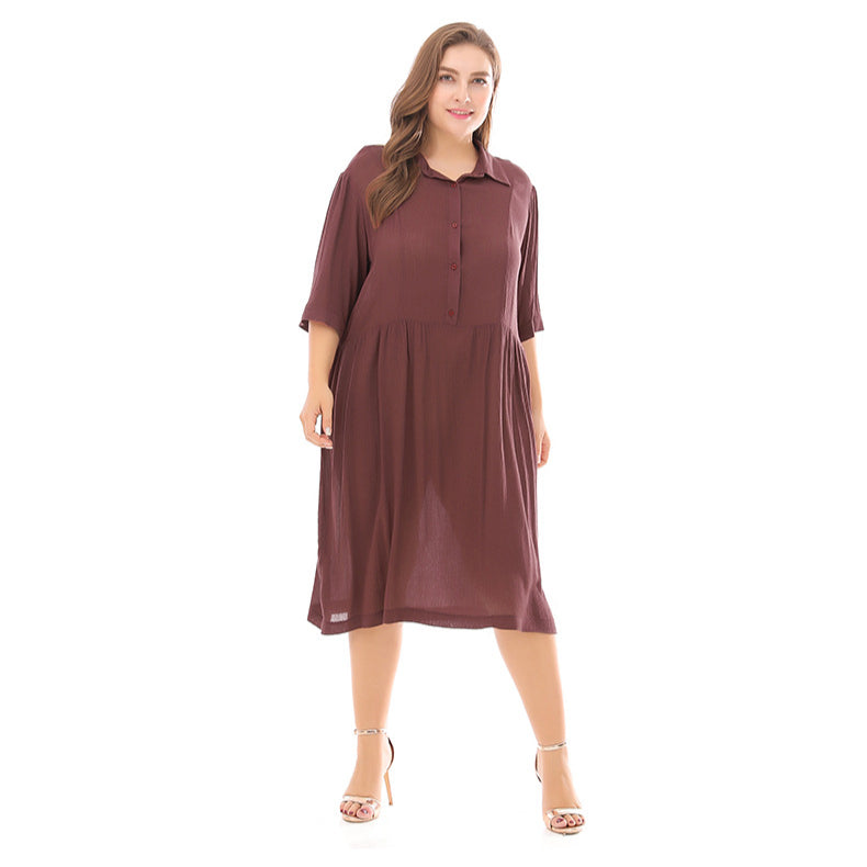 Plus Size Button Knit Midi Dress