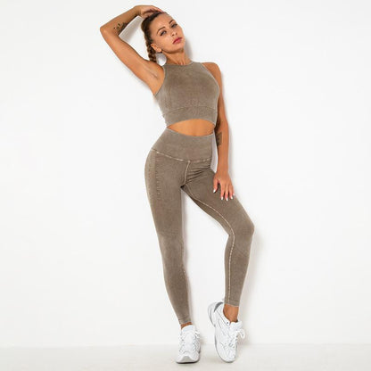 Women Knit Athletic Vests & Leggings Wholesale Workout Clothes