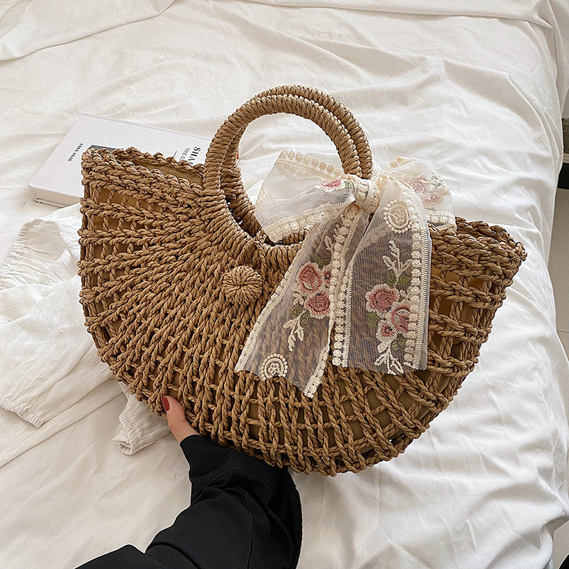 Fashion Straw Basket Bag Beach Woven Bag Wholesale Handbags