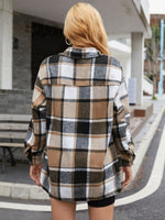 Casual Loose Plaid Single-Breasted Long Sleeve Jacket Wholesale Coats