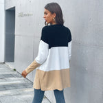 Colorblock Outerwear Long Sleeve Sweater Jacket Wholesale Cardigans