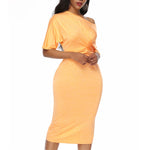 Women Wholesale Slant Shoulder Sexy Hip Dress