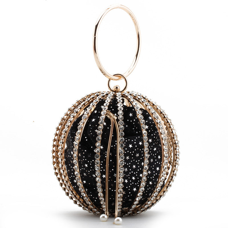 Metal Cutout Handbag Rhinestone Ball Bags Wholesale Women Bags