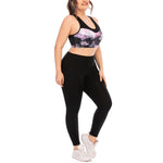 Sport Bra & Leggings Nebula Print Curvy Fitness Yoga Suits Workout Clothes Plus Size Two Piece Sets Wholesale