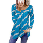 Loose Striped Print Long Sleeve T-Shirt Women'S Top Casual Wholesale Blouse