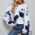 Tie-Dye Print Loose Casual Pullover Sweatshirts Wholesale Women Tops