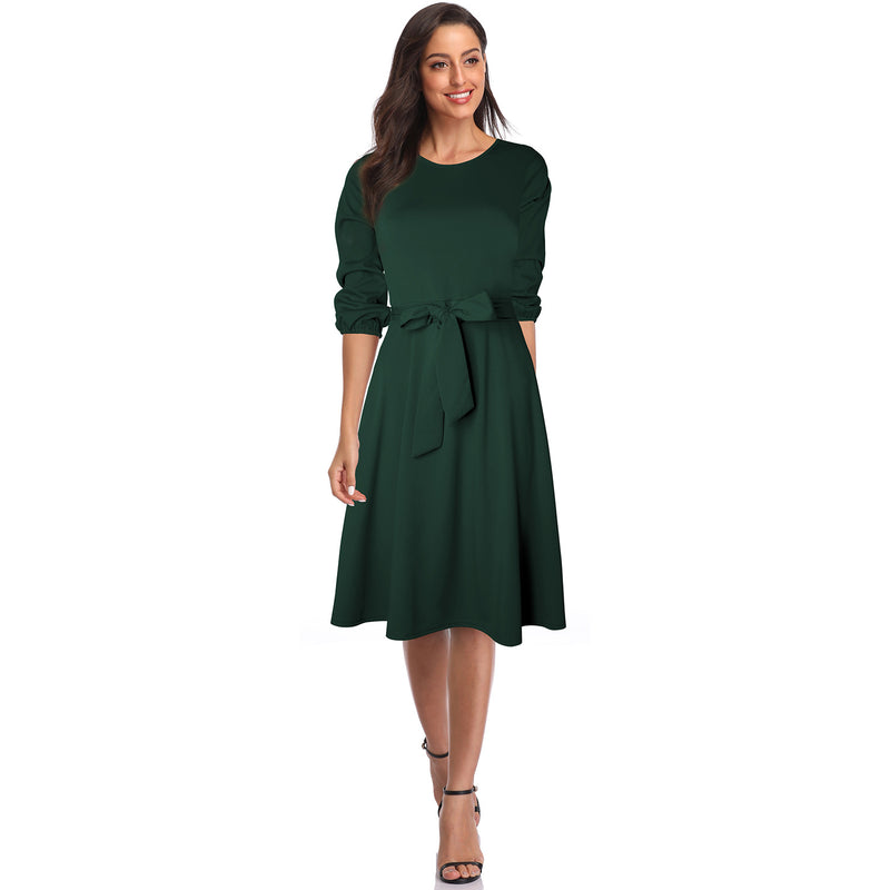 Solid Color Dress Day Wholesale Casual Women Daily Office Wearing