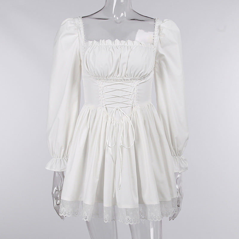 Puff Sleeve Lace Wholesale Vintage Dresses