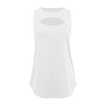 Solid Color Sleeveless Hollow Out Casual Loose Wholesale Tank Tops Summer