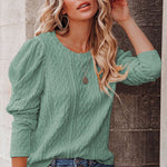 Solid Color Round Neck Knit Sweater Wholesale Womens Tops
