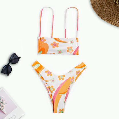 Floral Printed Summer Trendy Bikini Ladies Two Piece Sets Swimwear Wholesale Swimsuits Vendors