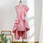 Asymmetrical Sleeveless Wholesale Ruffled Trim Short Dress