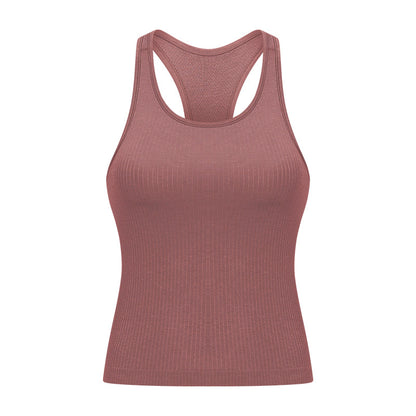 Sports Running Fitness Tank Top With Detachable Chest Pad Yoga Skinny Solid Color Wholesale Womens Activewear