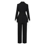 Slim Suit With Belt & Trousers Fashion Business Suits Wholesale Women'S 2 Piece Sets