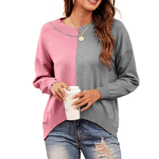 Color Matching Wholesale Irregular Base Sweater For Women