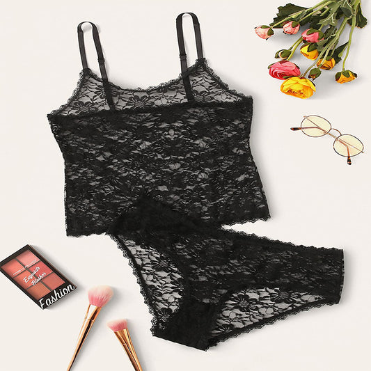 Thin Lace Camisole Panties Wholesale Plus Size Two Piece Sets