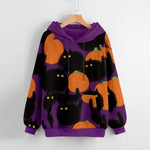Pumpkin Print Long Sleeve Hoodie Sweatshirt Wholesale Womens Tops