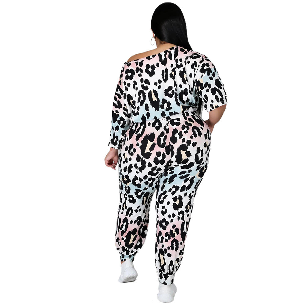 Leopard Print Jogger Sets Plus Size