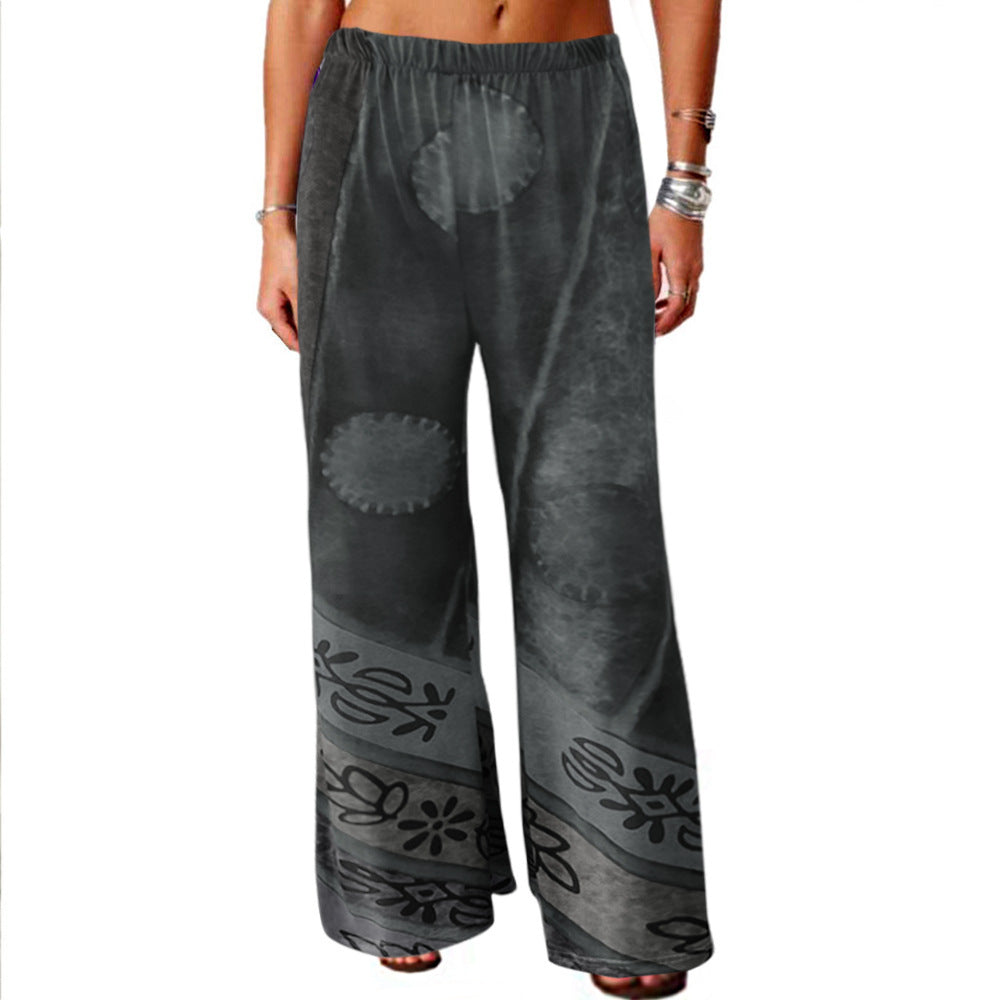 Ethnic Retro Printed Wide Leg Trousers Wholesale Pants Online For St. Patrick'S Day