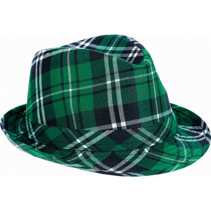 Green Plaid Hat + Bow Tie Set Two Piece Sets For St. Patrick'S Day Wholesale Womens Hats