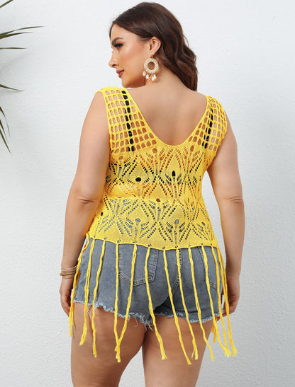 Beach Swimsuit Women Crochet Tassel Wholesale Plus Size Bikini Cover Ups Summer Pool Swimwear