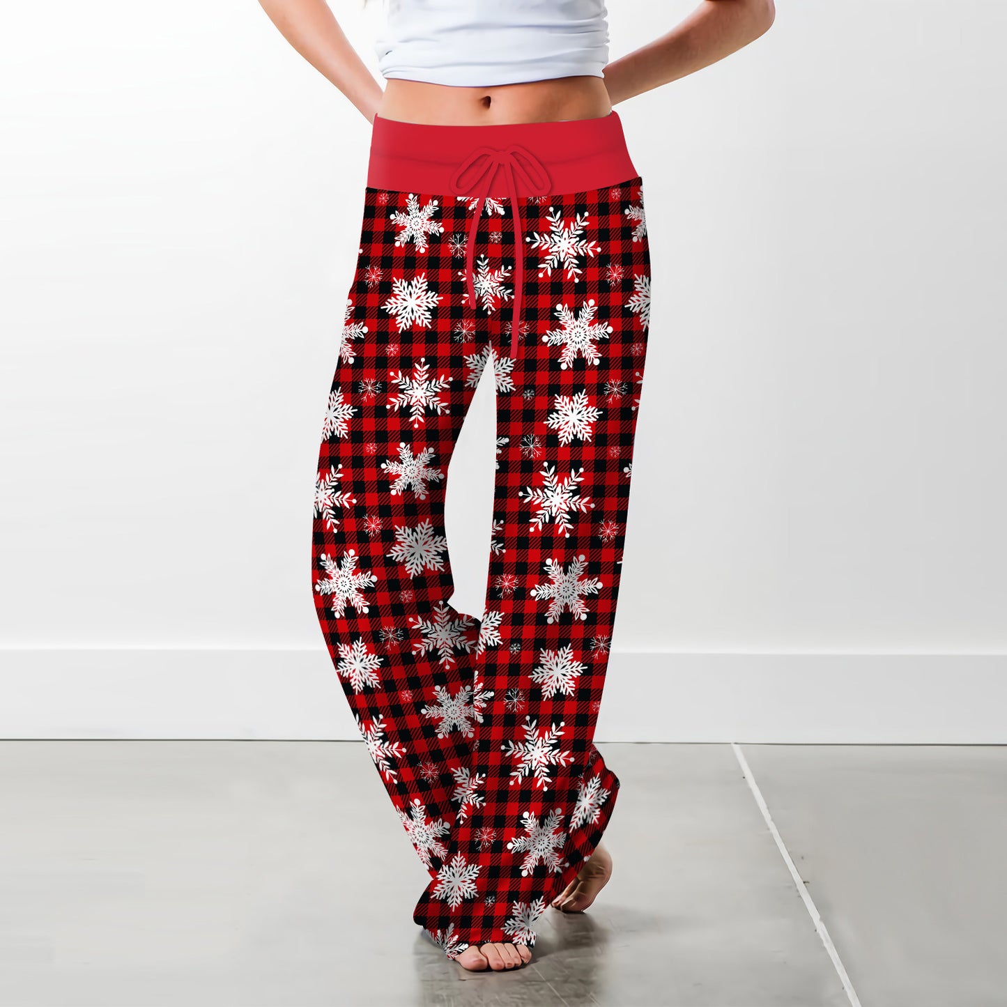 Elk Snowflake Wide Leg Sports Pants