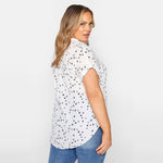 Printed V Neck Loose Wholesale Plus Size Clothing Casual Women Tops