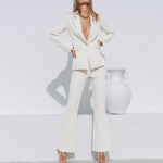 Lapel Slim Suit & Trousers Business Suits Wholesale Women'S 2 Piece Sets