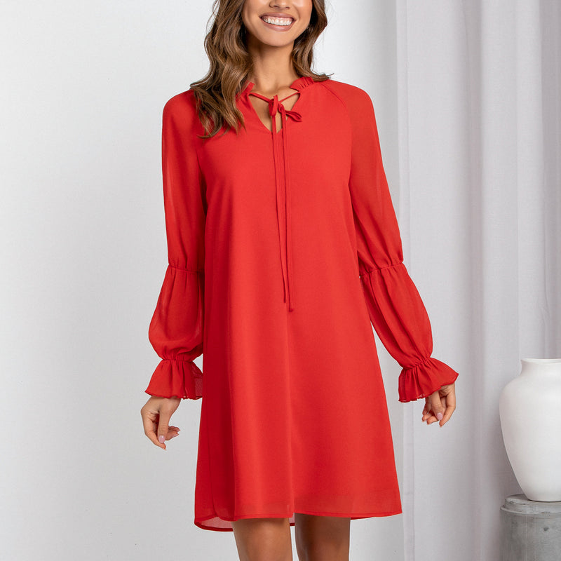 Loose Slim Flared Sleeve Casual A-Line Dress Wholesale Dresses