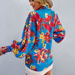 Fashion Print Long Sleeve Blouse Lapel Shirt Wholesale Womens Tops