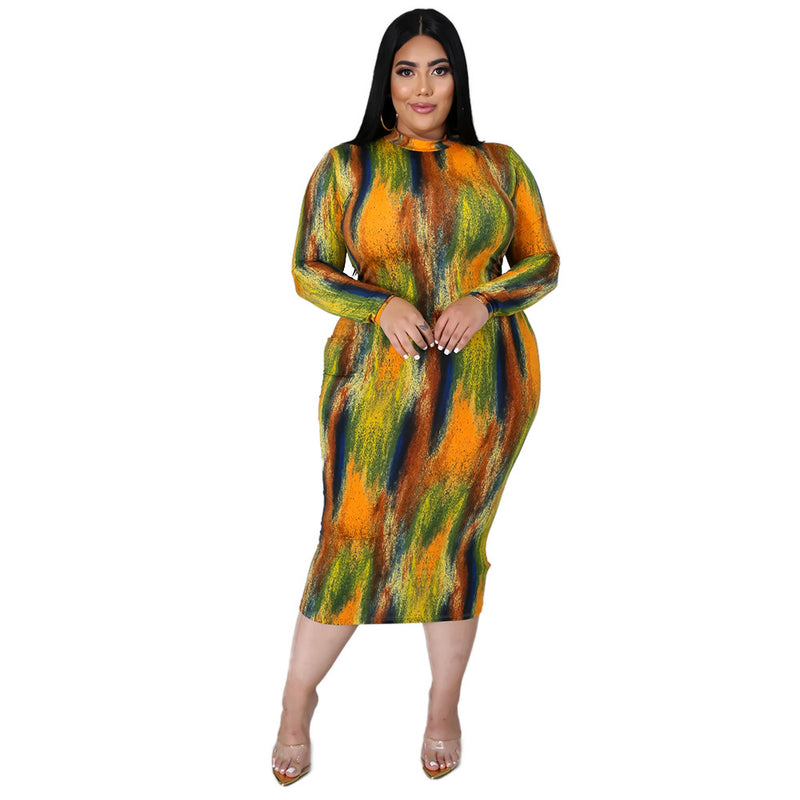 Slim Tinsel Print Dress Women Wholesale