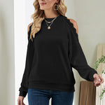 Fashion T-Shirt Lace Leaky Shoulder Blouse Wholesale Womens Tops