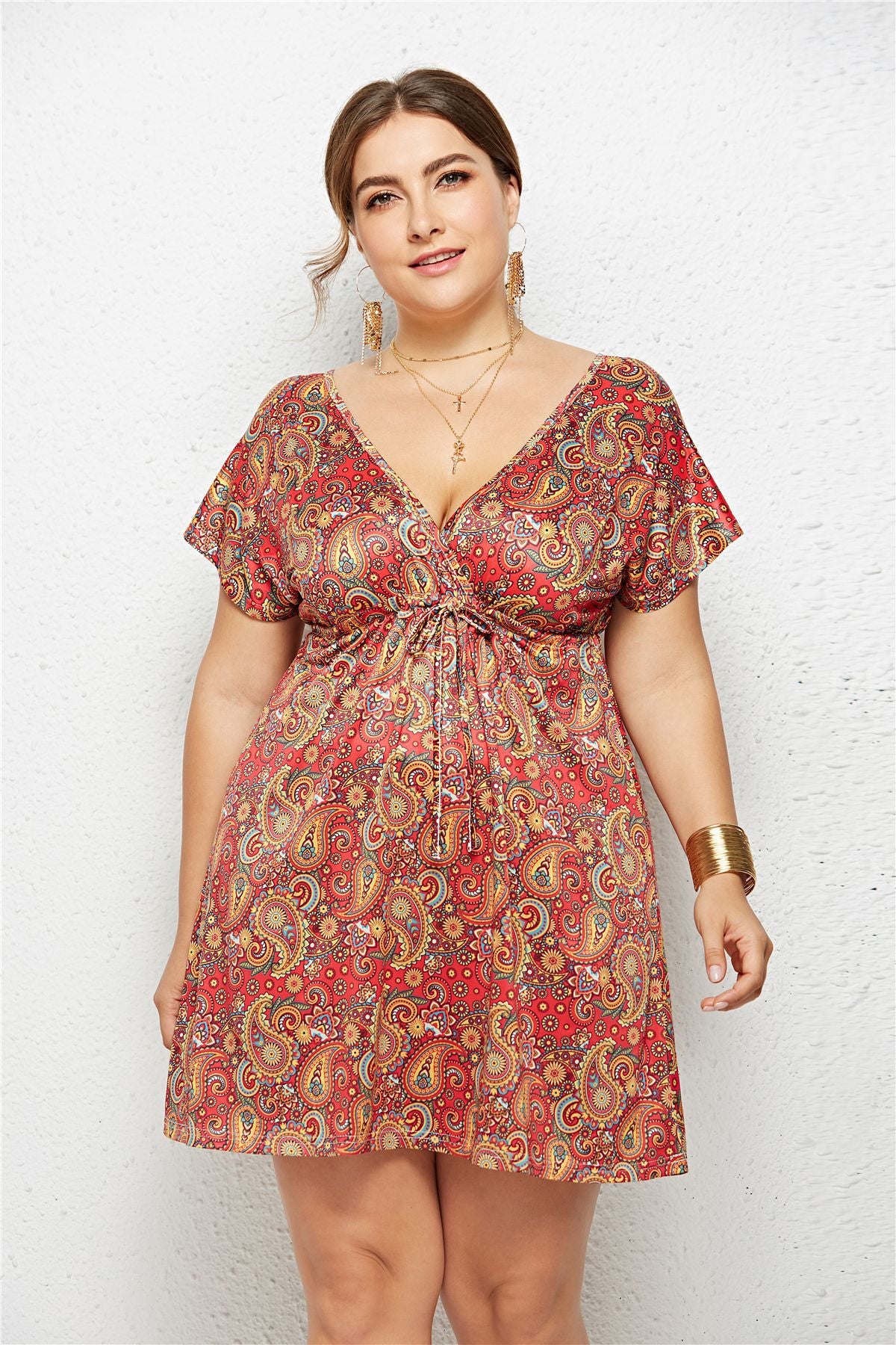 Sexy V-Neck Wholesale Plus Size Dresses