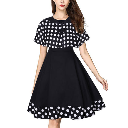 Polka Dot Cape Shawl Design Dress Day Wholesale Vintage Dresses