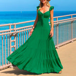 Pure Color Temperament Sexy Strapless Backless Slim Fit Maxi Dress Wholesale Dresses