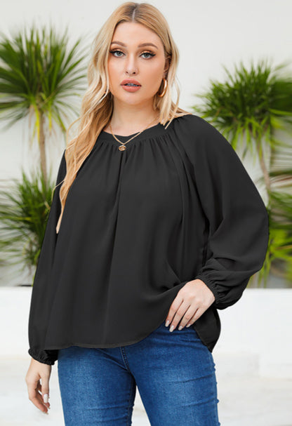 Casual Solid Color Plus Size Wholesale Blouses Chiffon Shirt Fashion Wholesale Women'S Apparel