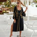 Embroidered Loose Cardigan Sun Protection Bikini Cover-Up Wholesale Womens Tops