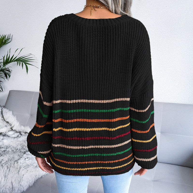 Rainbow Striped Wholesale Women Sweater