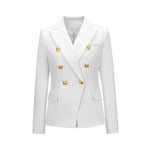 Office Style Pure Color Short Double-breasted Button Blazer