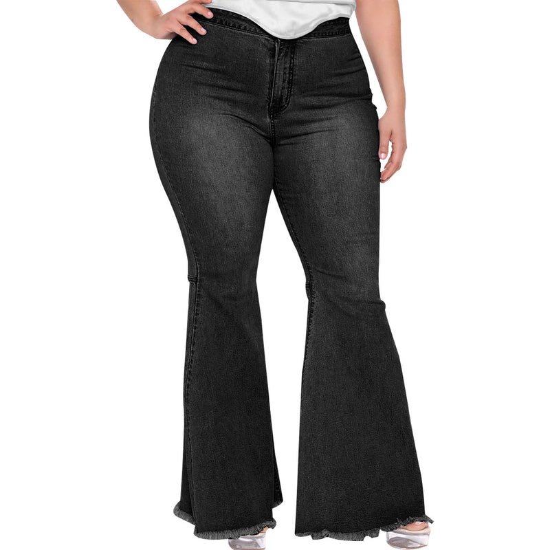 Retro Simple Flared Pants Plus Size Jeans Wholesale