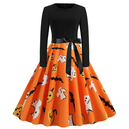 Crew Neck Halloween Dress For Women